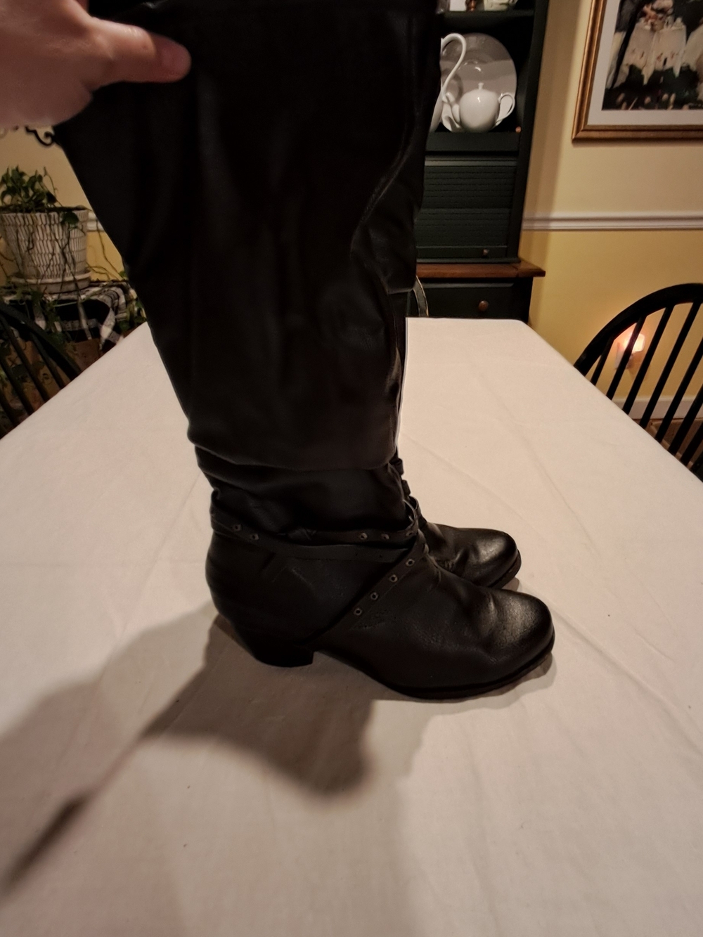 Bare Traps Black Leather Women's High Boots Size 8M